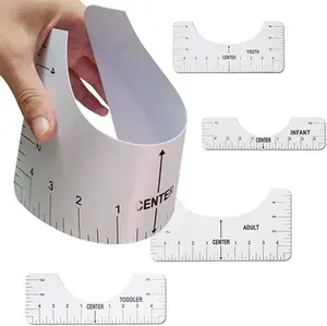 Juego de reglas rectas para medir cuellos de camisetas de plástico con cuello redondo - Product Image 2