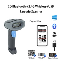 Lecteur de codes-barres 2D sans fil portable 2.4G 3 en 1, lecteur de codes QR mobile