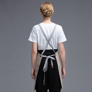 Café Bar nouvellement Durable toile tablier prix de gros Chef tablier BBQ uniforme étanche cuisine impression Logo adulte serveur tablier - Product Image 4