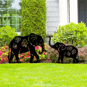 Letreros de <span class=keywords><strong>Elefante</strong></span> de Metal Personalizados Al por Mayor, Decoración Artística para Jardín, <span class=keywords><strong>Estaca</strong></span> Oxidada para Exteriores, Adornos de Jardín - Product Image 1