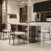Italienischer Minimalistischer Stil Acrylplatte Hängender Esstisch Familien High-End Rechteckig Modernes Heim-Design 2024 Neuer Stil