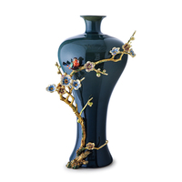 RORO objets décoratifs moderne luxe décor à la maison émail fleur de prunier fleur vase en céramique pour la maison table vase décoratif