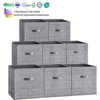 Caja de Almacenamiento Plegable Cuadrada de Tela No Tejida Personalizada, Ahorra Espacio, Multifuncional, para Muebles, Cajón
