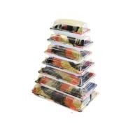 Boîte à sushi jetable rectangulaire de haute qualité, recyclable, de qualité alimentaire, en PET, avec couvercle, certifiée SGS