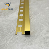DECORTRIM Profilé carré en aluminium pré-perforé pour carrelage, bordure métallique durable pour carrelage, marches et escaliers