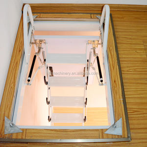 Échelle de grenier télescopique manuelle moderne non électrique avec capacité de charge de 300 kg et hauteur extensible de 10 pieds - Product Image 5