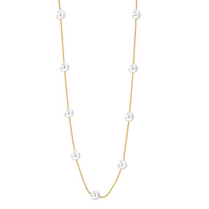 สร้อยคอไข่มุก โซ่ทอง ไข่มุกทรงกลม สำหรับผู้หญิง สวมใส่ได้ทุกวัน แฟชั่นเรียบง่าย เครื่องประดับกระดูกไหปลาร้าระดับไฮเอนด์ - Product Image 3