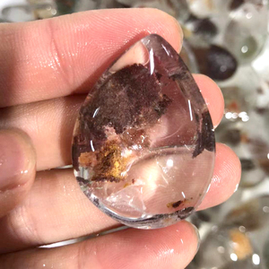 Wholesale Natural <b>Drop</b> Shape Lodolite Quartz Gemstone Polished Crystal for Home Decoration and Healing - Product Image 3