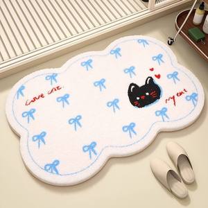 Tapis de bain en boue de diatomée motif chaton mignon, forme originale, antidérapant, séchage rapide, absorbant, pour la maison, la salle de bain et la cuisine - Product Image 2