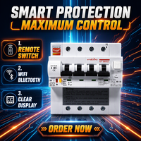 Pemutus Sirkuit Cerdas WIFI-RCBO dengan Metering Perlindungan Arus Residual IP65 Bahan PA66 Bersertifikasi CE