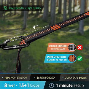 Vente chaude Camping <span class=keywords><strong>Hamac</strong></span> Sangles 1000 LBS Non-Stretch Tree Strap <span class=keywords><strong>pour</strong></span> <span class=keywords><strong>Hamac</strong></span> <span class=keywords><strong>Suspension</strong></span> System <span class=keywords><strong>Kit</strong></span> - Product Image 2