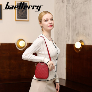 Sac à bandoulière pour femme Baellerry, petit sac à fermeture éclair rond, sac pour téléphone, broderie, motif à carreaux, portable, usage quotidien - Product Image 3