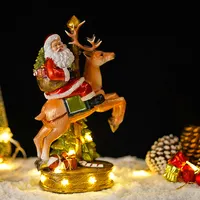 Creative מתנות שרף חג המולד מוסיקה תיבת סנטה קלאוס רכיבה צבי קרוסלת זוהר קישוט שרף מלאכות