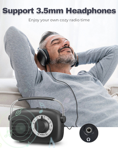Radio AM FM portable, <span class=keywords><strong>piles</strong></span> AA, prise secteur, haut-parleur mural, prise casque, radio à <span class=keywords><strong>transistor</strong></span>, meilleure réception, gros bouton, petite radio - Product Image 5