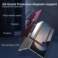 Coque de téléphone PC de luxe pour Z Fold 8 7 6 5 4 3, couleur unie, support magnétique 360°, charge sans fil magnétique pliable, antichoc