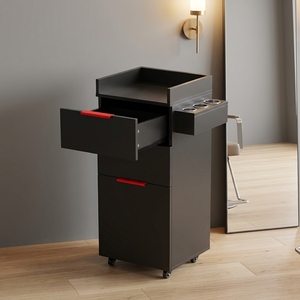 Carrello Professionale in Legno per Salone da Barbiere con Ruote Silenziose, Supporti per Attrezzi e Grandi Cassetti Portaoggetti per Parrucchieri - Product Image 6