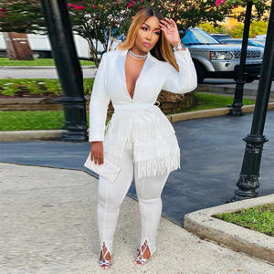 Conjunto de Top y trajes de borlas para <span class=keywords><strong>mujer</strong></span>, conjunto de <span class=keywords><strong>oficina</strong></span> informal para correr, Boutique, dos piezas, Otoño, <span class=keywords><strong>2022</strong></span> - Product Image 2