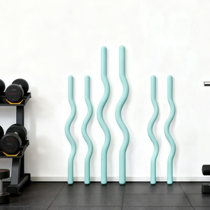 Barre de musculation XLAN 15LB/25LB, barre incurvée recouverte de silicone pour la salle de sport à domicile, musculation, entraînement physique - Product Image 5
