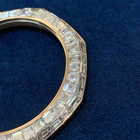 Lunette en or 18K personnalisée de luxe avec diamants pour montres de marque 42mm/45mm