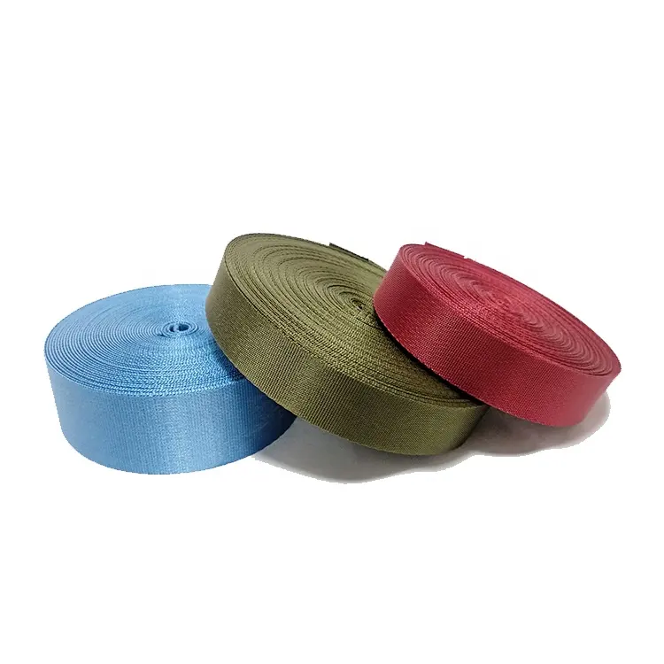 Mật Độ Cao Dệt Đồng Bằng Ribbon Mạnh Mẽ Polyester Webbing Dây Đeo Vành Đai Nylon Mềm Mại Thoải Mái Vải Thắt Lưng Cho Túi Hành Lý