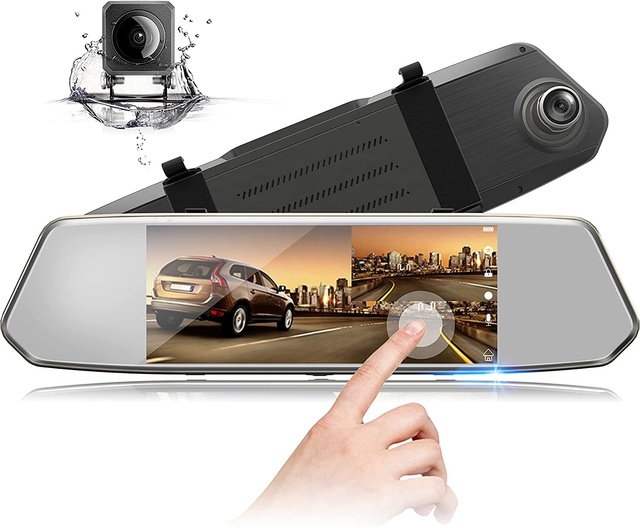 7 Inch HD Night Vision Dual Lens Car Dash Cam 1080P Touch Screen Motion Detection Parking Monitoring Car Driving Black Box