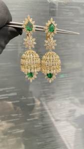 ต่างหูเพชรธรรมชาติแฟชั่นใหม่ใน6CT เพชรทำจากทองคำ14 KT สีเหลืองสำหรับเป็นของขวัญสำหรับคุณแม่เครื่องประดับแฟชั่นผู้ส่งออกอินเดีย - Product Image 4