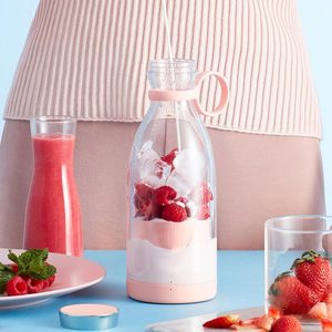 Licuadora Portátil de 380 ml para Jugos de Frutas, Cuchillas de Acero Inoxidable, Carga USB, Exprimidor Manual, Empaquetado en Caja de Color, para Verduras - Product Image 4