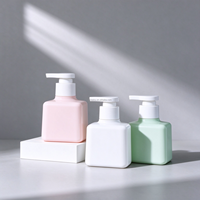 Flacon pompe carré PETG 200ml 300ml pour lotion, shampoing, gel douche, cosmétiques, flacon à pression pour enfants