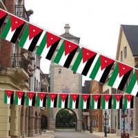 Vente en gros de guirlandes de drapeaux de Jordanie avec taille et motif personnalisés pour la décoration