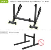 Wellshow Sport-Barre d'immersion réglable en largeur avec barre de poussée pour triceps dips L-Sits
