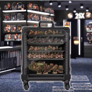 Chariot de présentation en <span class=keywords><strong>aluminium</strong></span> pour figurines, étui de transport roulant pour miniatures, valise à roulettes pour mini-modèles, plateaux verrouillables, anti-odeur pour Warhammer 40K - Product Image 5