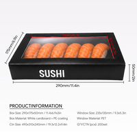 Boîte à sushi écologique à emporter, boulangerie, gâteau de sushi, mochi, papier kraft, accepte avec fenêtre
