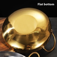 Yolecen martelé en acier inoxydable épaissi Pot commercial coréen à double oreille marmite Sukiyaki assiette pot à soupe pour fruits de mer