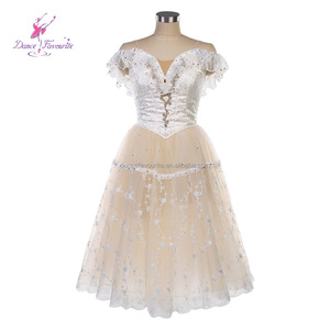 B24122 Elfenbeinfarbenes Romantisches Ballett-Tutu für Wettbewerbe Bühnenauftritte Tanzkostüme der Coppélia-Variation - Product Image 1