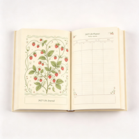 Agenda personnalisé à la fraise 2027, couverture rigide, journal de vie A5, carnet de notes imprimé sur mesure, cadeau
