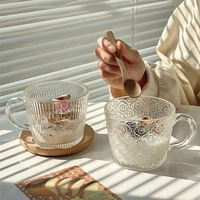 Style simple fleur de bouleau verre verres petit déjeuner tasse pour fruits yaourt céréales avoine lait-qualité supérieure