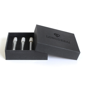 Exquisite Black Perfume Gift Box Gold Accents High-End Elegant Style 10ml Cylinder Glass <b>Bottles</b> with Custom Printed - Product Image 3