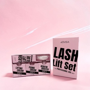Kit de rehaussement des cils JOVISA contenant une crème et une solution naturelles à base de kératine pour les cils et les sourcils, effet temporaire durable - Product Image 1