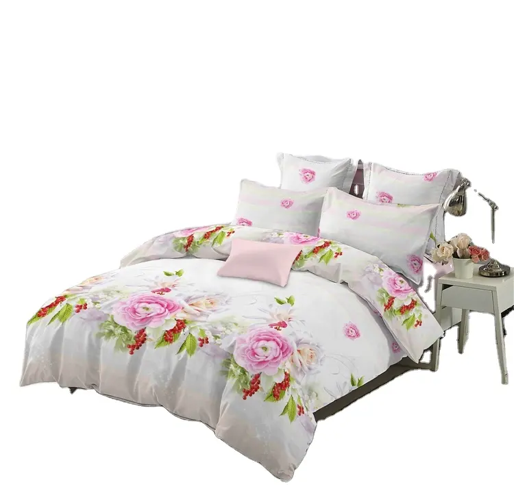% 100% polyester boyalı ev tekstili kumaşı yatak yorgan yatak örtüsü seti perde yastık yatak çarşaf kılıfı stok lot