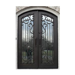 Diseño moderno de parrilla Puertas gigantes principales Entrada de acero arqueada Puerta de hierro forjado rotura térmica - Product Image 4