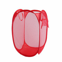 Panier à linge pliable en maille multicolore pour vêtements sales, sac de rangement pour salle de bain domestique
