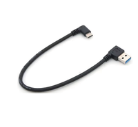 Adaptor USB Tipe C 3.0, 90 derajat USB a 3.0 ke Tipe C 0.2 pengisian cepat 6A/5A kabel USB pengisi daya sudut kiri panjang M dengan jaket PVC