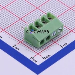 XY350V-3.5-4P Screw Terminal Block Through hole Component (THT),P=3.5mm Connector 1x4P 3.5mm Green Through Hole - Product Image 1