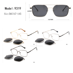 Lunettes de soleil rectangulaires dorées à monture complète, protection UV400, protection solaire unisexe pour adultes - Product Image 3