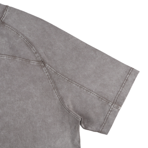 เสื้อยืดฮิปฮอปทรงโอเวอร์ไซส์สไตล์วินเทจแบบต่อผ้า แขนสั้น ผ้าคอตตอน 100% หนัก 285 กรัม สำหรับผู้ชาย ล้างสีแบบแอซิดวอช - Product Image 4