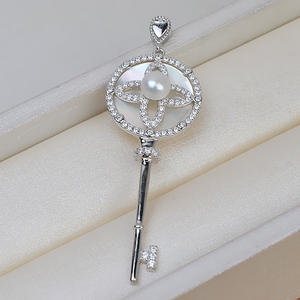 Conjunto de Base de Plata S925 con Colgante de Perla Grande de 5-7mm, Accesorios para Joyería DIY, Bandeja Vacía 2029 - Product Image 2