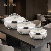 Ensemble de récipients isothermes en acier inoxydable au design minimaliste avec casserole et marmite, idéal pour la rentrée scolaire, capacité 4L-6L