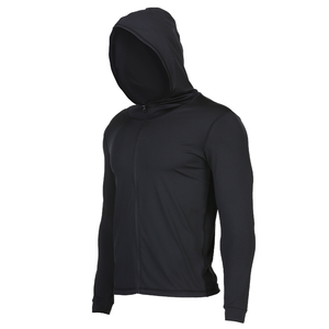 Sweat à capuche sportif personnalisé, entièrement zippé, avec cordon de serrage, en Spandex/Nylon, protection solaire UPF 50+, respirant, séchage rapide, respectueux de l'environnement - Product Image 1