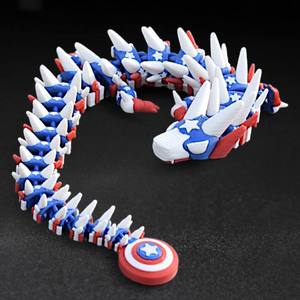 Vashine 3D impreso colorido PLA dragón Flexible cristal juguetes creatividad animales figuras de acción juguetes materiales ecológicos Toi - Product Image 3