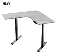 Bureau de travail moderne et intelligent, Table d'ordinateur en forme de L, hauteur réglable, bureau élévateur électrique